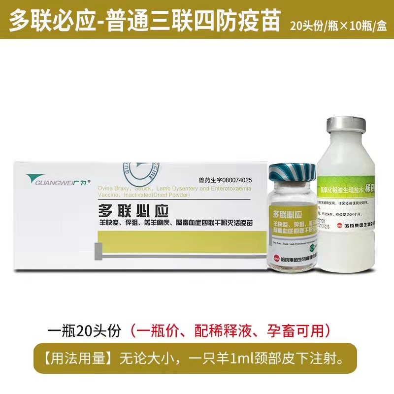 多聯(lián)必應(yīng)-羊快疫、猝疽、羔羊痢疾、腸毒血癥四聯(lián)干粉滅活疫苗